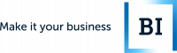 Logoen til BI sammen med teksten "Make it your business"