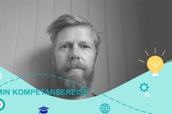 Portrett av Ole Nicolay Høivik med logo "min kompetansereise"