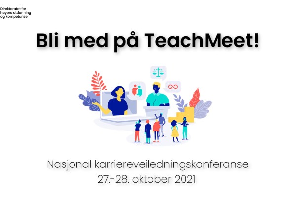 Logo og invitasjon til bidrag - tekst: Bli med på TeachMeet!