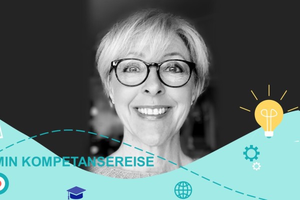 Portrett av Tone Vassbotn med logoen til Min kompetansereise