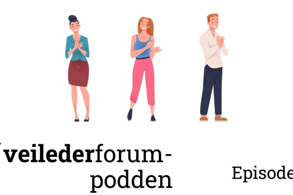 Illustrasjonsbilde med logo Veilederforum-podden