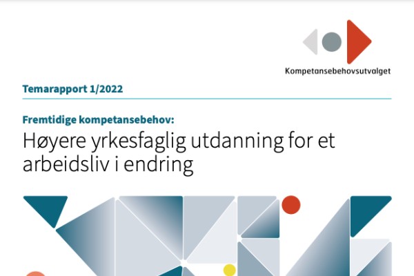 Skjermdump av forsiden til rapporten Høyere yrkesfaglig utdanning for et arbeidsliv i endring