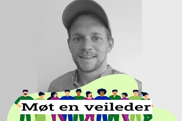Portrett av Jan Erik Johannessen og logo: Møt en veileder