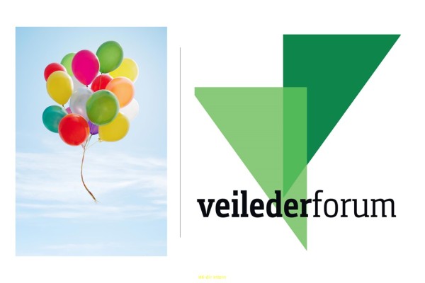 Illustrasjon med Veilederforum-logo og ballonger